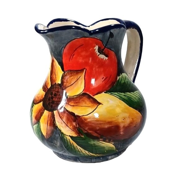 Talavera Other - VTG Talavera Majolica Pottery Pitcher Guanajuato Mexico Fruit Lemon Santa Rosa